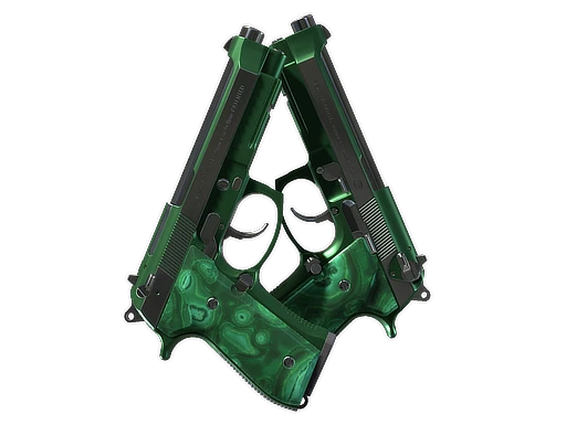 Dual Berettas | Polished Malachite - Factory New   CS2 Skin